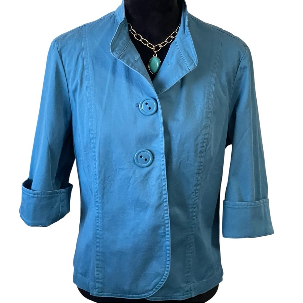 COLDWATER CREEK BLUE LIGHTWEIGHT SPRING BLAZER SZ 10 NWTS